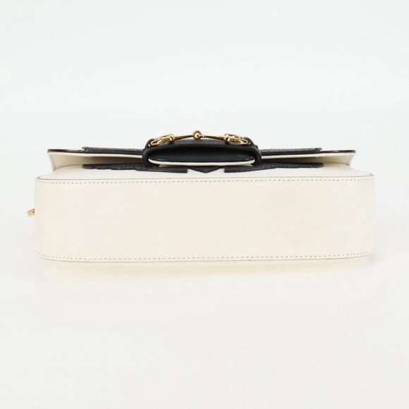 GUCCI Adidas Collaboration Horsebit Bag Leather 2way White 722009 Auth ac3794AM - Picture 6 of 16